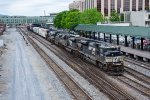 V70 passes the Amtrak station as it returns to Roanoke